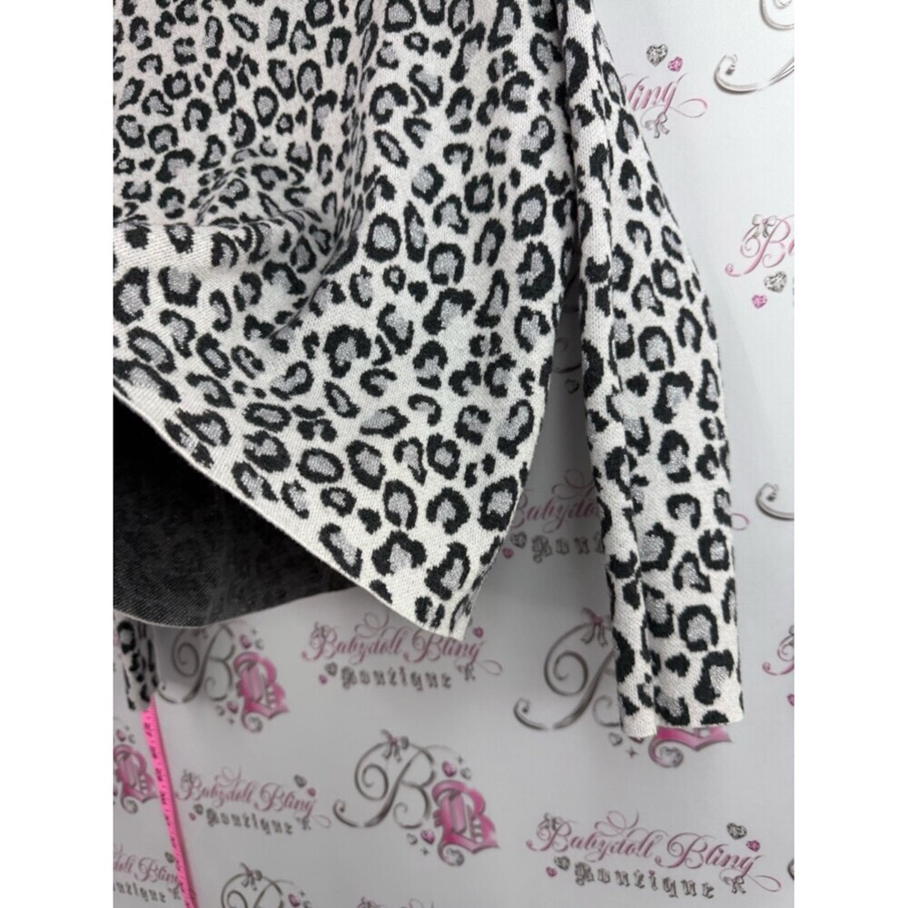 Cynthia Rowley sweater sparkly Black and White Leopard Print Turtleneck Sweater - Picture 4 of 12